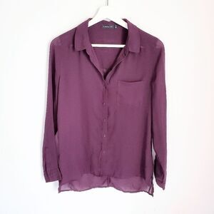 Trouve Purple Long Sleeve Blouse Size XS